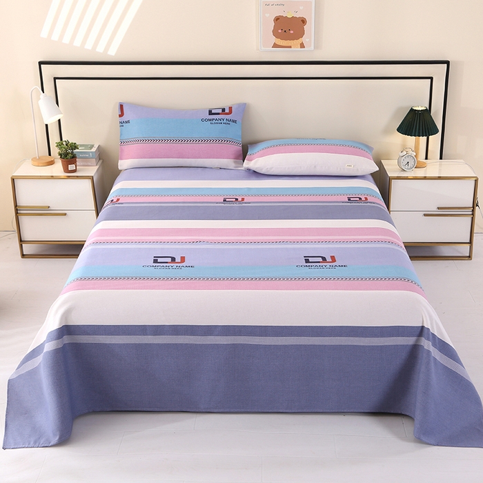 91家纺网 家纺一手货源 找家纺 望淮家纺 2025新款老粗布凉席床单三件套 时尚条