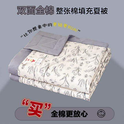 91家纺网 家纺一手货源 找家纺 宜家坊 2025新款全棉夏被碎花卡通小清新简约纯棉夏凉被夏被四件套三件套 白芨