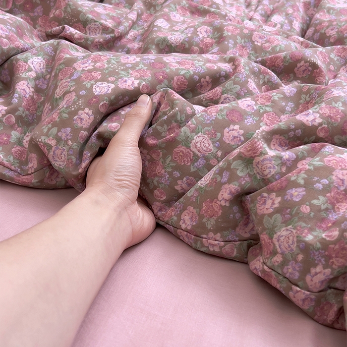 91家纺网 家纺一手货源 找家纺 优品阁  2025新款A类全棉有氧双层纱四件套 蕾拉花园