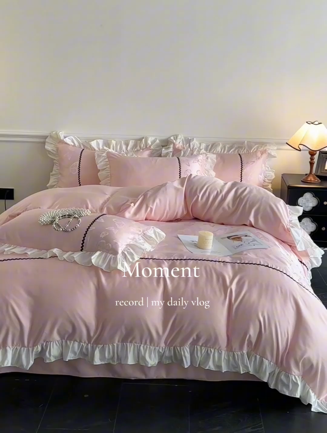 91家纺网 家纺一手货源 找家纺 米彩家纺 2025新款A类水洗真丝亮光浮雕花边四件套 粉玉