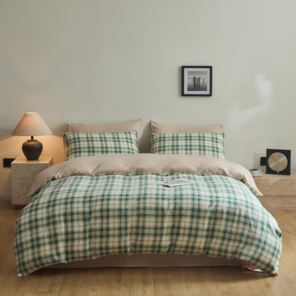 91家纺网 家纺一手货源 找家纺 （总）涵宸家纺 2025新款全棉双层纱印花四件套