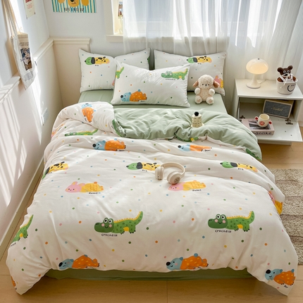 91家纺网 家纺一手货源 找家纺 （总）涵宸家纺 2025新款全棉双层纱印花四件套