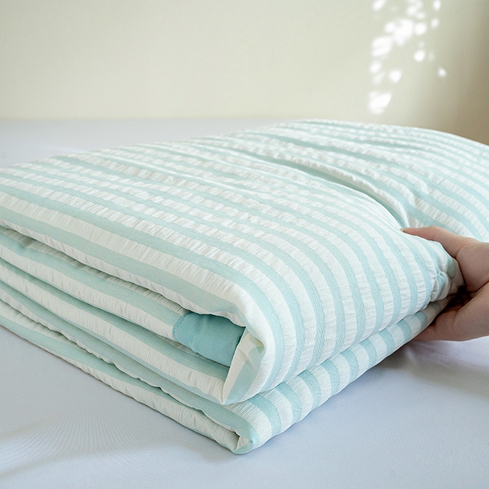 91家纺网 家纺一手货源 找家纺 吾诺 2025 色织立体泡泡棉彩虹系列大豆夏被子被芯夏凉被空调被 彩虹-兰