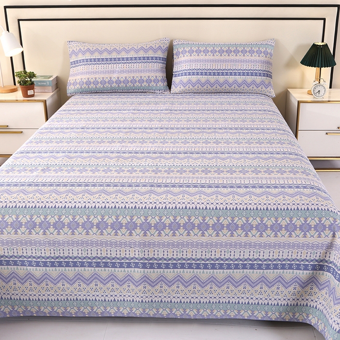 91家纺网 家纺一手货源 找家纺 望淮家纺 2025新款老粗布凉席床单三件套 米波风情