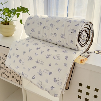 91家纺网 家纺一手货源 找家纺 贝扬思 2025新款水洗皱皱纱系列夏被夏凉被空调被（风格一） 萌懒宝宝