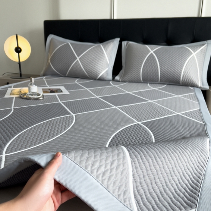 91家纺网 家纺一手货源 找家纺 慕尚家纺 2025新款泡泡大PE提花软席 交织 灰