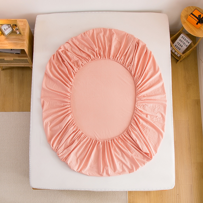 91家纺网 家纺一手货源 找家纺 柠萌家居 2025新款A类全棉色织水洗棉单床笠 玉色