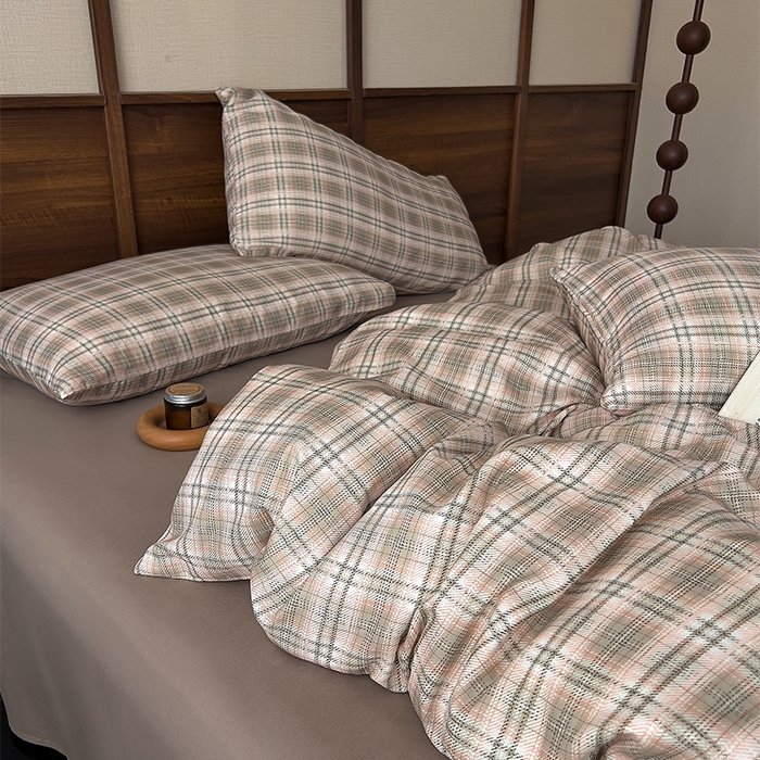 91家纺网 家纺一手货源 找家纺 优品阁  2025新款A类全棉有氧双层纱四件套 布里奥