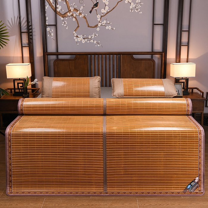 91家纺网 家纺一手货源 找家纺 苏迪凉席竹席2025新款竹席凉席冰丝席碳化双面印花藤草席 亲肤生态5.0+1