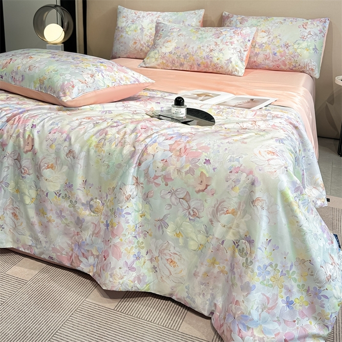 91家纺网 家纺一手货源 找家纺 笙意家纺  2025新款水洗真丝数码印花暗盒款夏被 浮翠流梦