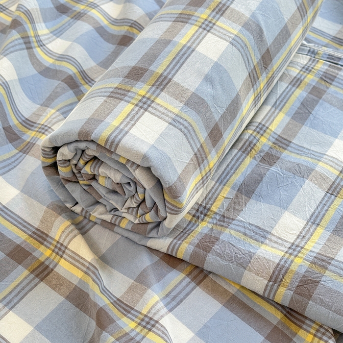 91家纺网 家纺一手货源 找家纺 柠萌家居 2025新款A类全棉色织水洗棉单床笠 遇见兰格