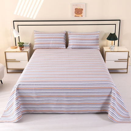 91家纺网 家纺一手货源 找家纺 望淮家纺 2025新款老粗布凉席床单三件套 自由生活