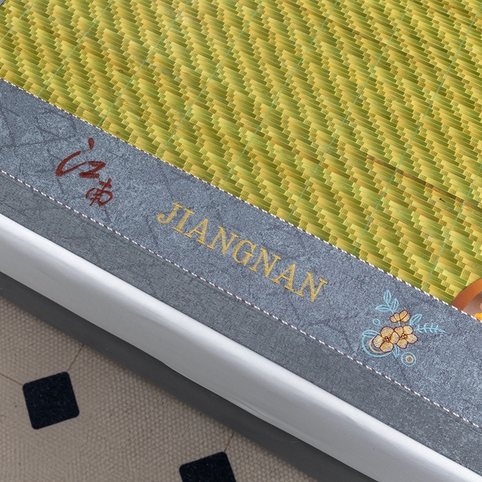 91家纺网 家纺一手货源 找家纺 苏迪凉席竹席2025新款竹席凉席冰丝席碳化双面印花藤草席 春色江南-绿