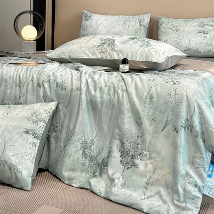 笙意家纺  2025新款水洗真丝数码印花暗盒款夏被 雨棠