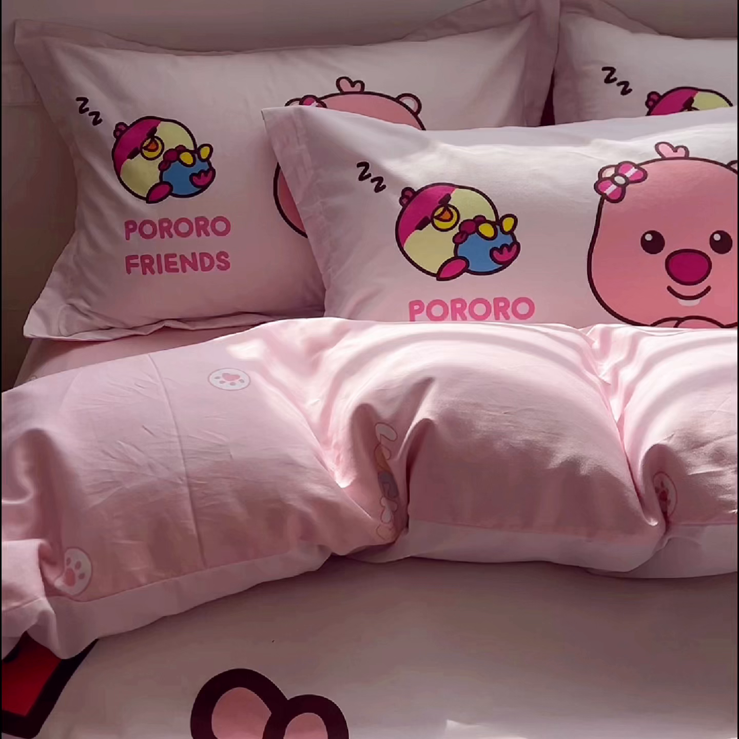 91家纺网 家纺一手货源 找家纺 浩诚 2025新款啵乐乐正版授权全棉纯棉四件套 甜心朋友