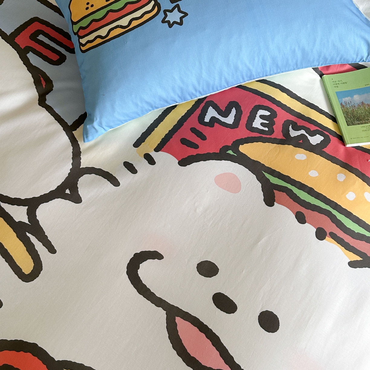 91家纺网 家纺一手货源 找家纺 美乐迪家纺 2025新款大版全棉四件套 汉堡伙伴