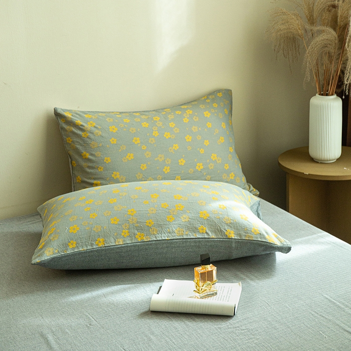 91家纺网 家纺一手货源 找家纺 2025新款A类全棉三层纱四件套 富贵花