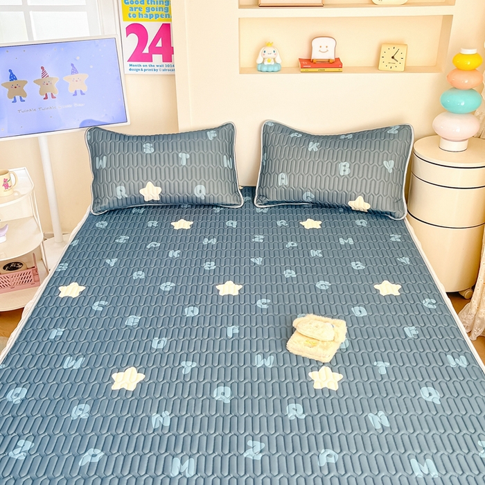 91家纺网 家纺一手货源 找家纺 川悦生活 2025新款小阪凉感丝印花凉席 星星睡了