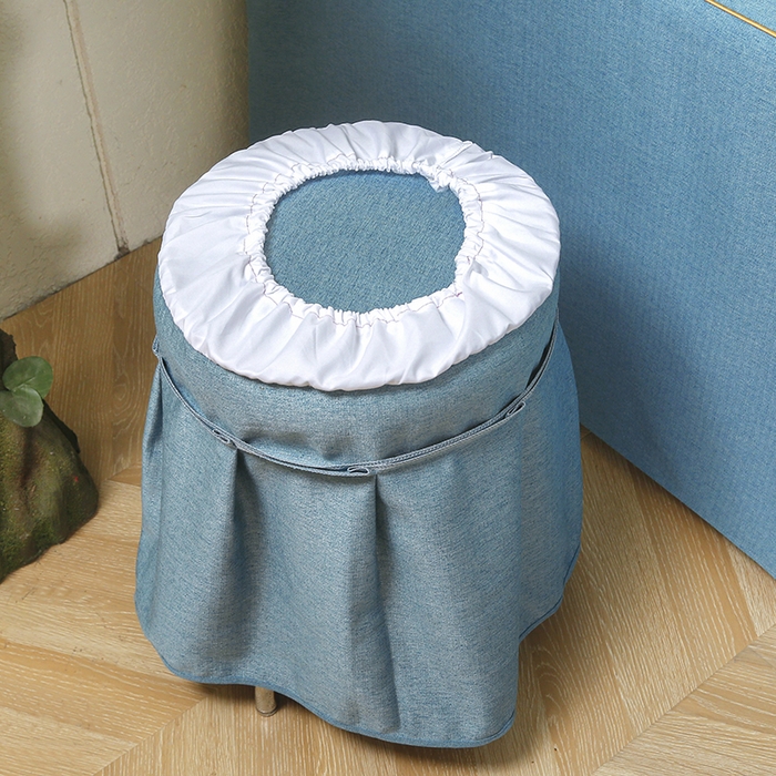 91家纺网 家纺一手货源 找家纺 芙怡 2025春夏新款8023款棉麻绒美 容床罩-花颜系列 花颜-湖蓝