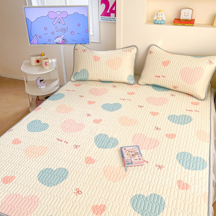 91家纺网 家纺一手货源 找家纺 川悦生活 2025新款小阪凉感丝印花凉席 幸福芙蕾