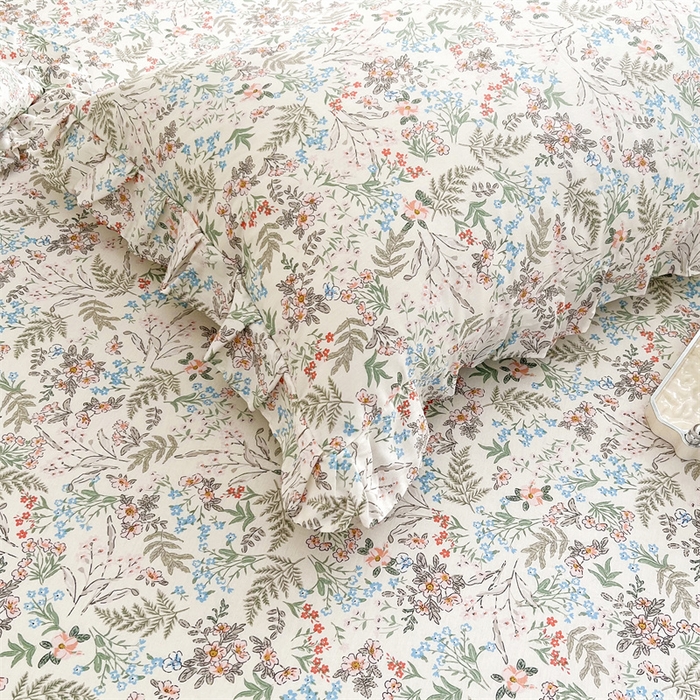 91家纺网 家纺一手货源 找家纺 十个点 2025新款全棉纯棉蕾丝花边床裙四件套 暮色花海