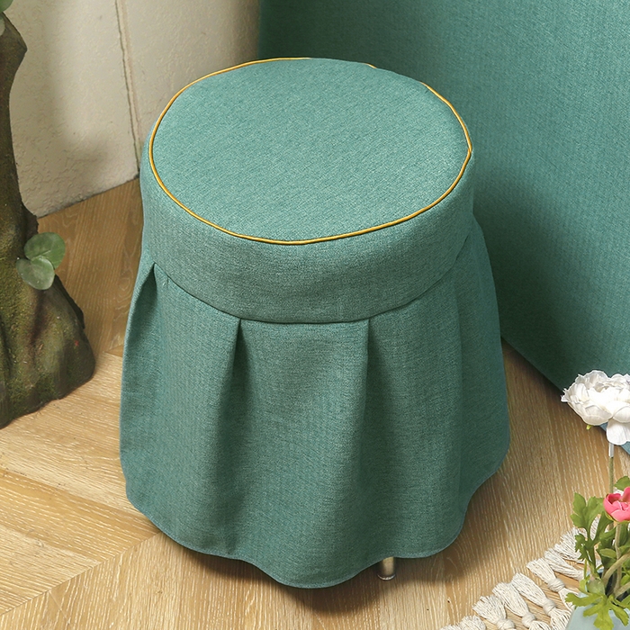 91家纺网 家纺一手货源 找家纺 芙怡 2025春夏新款8023款棉麻绒美 容床罩-花颜系列 花颜-墨绿