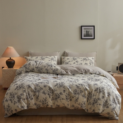 91家纺网 家纺一手货源 找家纺 （总）涵宸家纺 2025新款全棉双层纱印花四件套