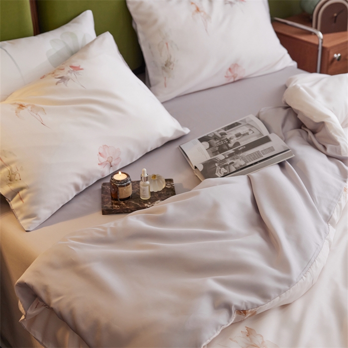 91家纺网 家纺一手货源 找家纺 时年家纺 2025新款莱赛尔天丝印花系列四件套遥花知