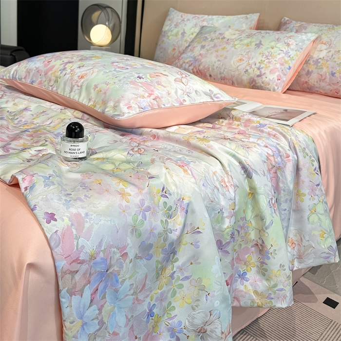 91家纺网 家纺一手货源 找家纺 笙意家纺  2025新款水洗真丝数码印花暗盒款夏被 浮翠流梦