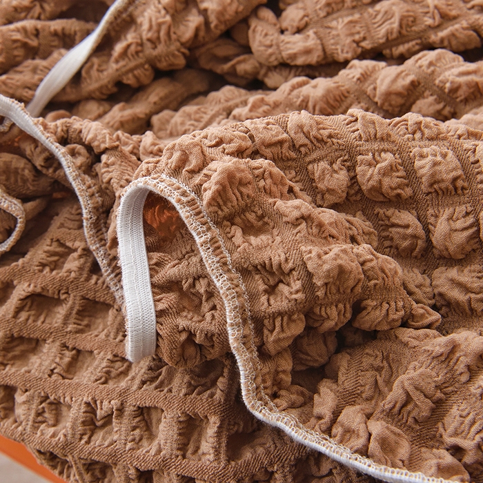 91家纺网 家纺一手货源 找家纺 启博家纺 2025新款泡泡纱小号老虎椅套(长50*57宽55*65高50*57) 驼色