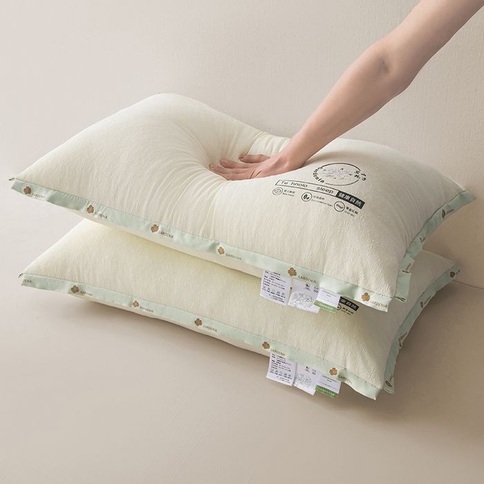 91家纺网 家纺一手货源 找家纺 云熙枕业 2025新款亲肤提花空山栀子花枕头枕芯 空山栀子不定型枕  48x74cm/只