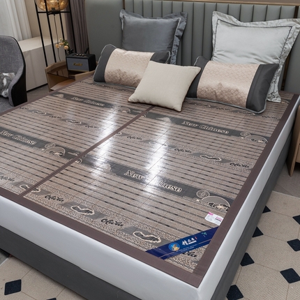 91家纺网 家纺一手货源 找家纺 苏迪凉席竹席2025新款竹席凉席冰丝席碳化双面印花藤草席 北欧印象-灰