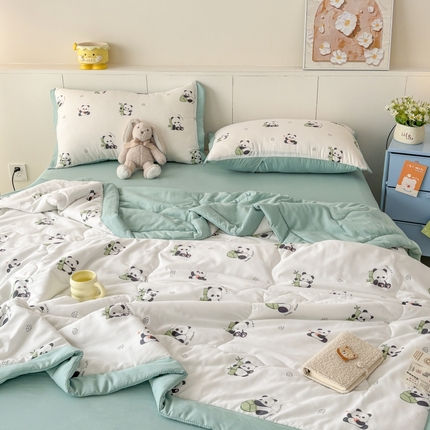 91家纺网 家纺一手货源 找家纺 （总）梦舒羽2025新款小清新系列水洗棉夏被