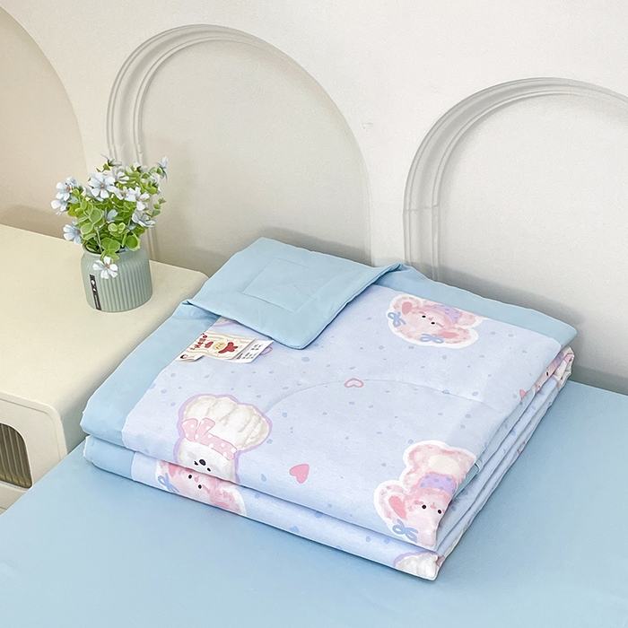 91家纺网 家纺一手货源 找家纺 宜家坊 2025新款全棉夏被碎花卡通小清新简约纯棉夏凉被夏被四件套三件套 博美