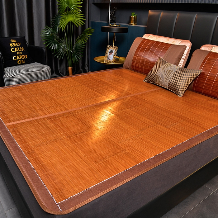 91家纺网 家纺一手货源 找家纺 苏迪凉席竹席2025新款竹席凉席冰丝席碳化双面印花藤草席 4.0碳化席