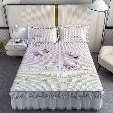 91家纺网 家纺一手货源 找家纺 （总）麋兔 2026新款冰丝床裙乳胶凉席【控价】