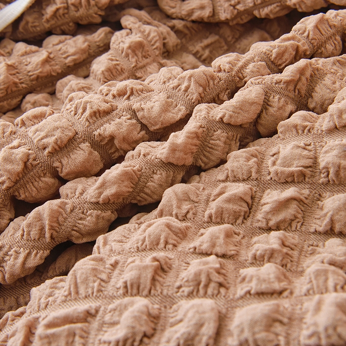 91家纺网 家纺一手货源 找家纺 启博家纺 2025新款泡泡纱小号老虎椅套(长50*57宽55*65高50*57) 驼色