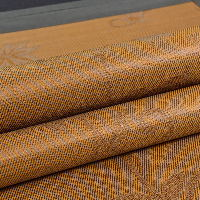 91家纺网 家纺一手货源 找家纺 苏迪凉席竹席2025新款竹席凉席冰丝席碳化双面印花藤草席 艾草-灰木纹