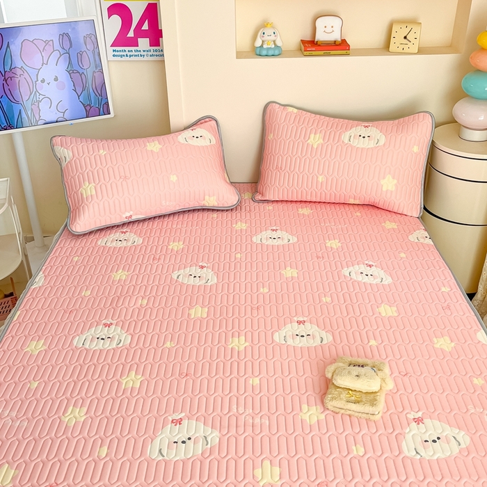 91家纺网 家纺一手货源 找家纺 川悦生活 2025新款小阪凉感丝印花凉席 星梦小狗