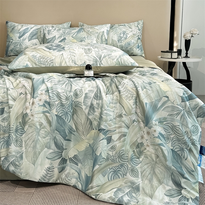 91家纺网 家纺一手货源 找家纺 笙意家纺  2025新款水洗真丝数码印花暗盒款夏被 清墨