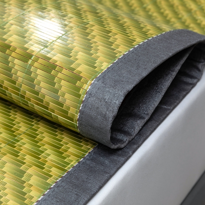 91家纺网 家纺一手货源 找家纺 苏迪凉席竹席2025新款竹席凉席冰丝席碳化双面印花藤草席 春色江南-绿