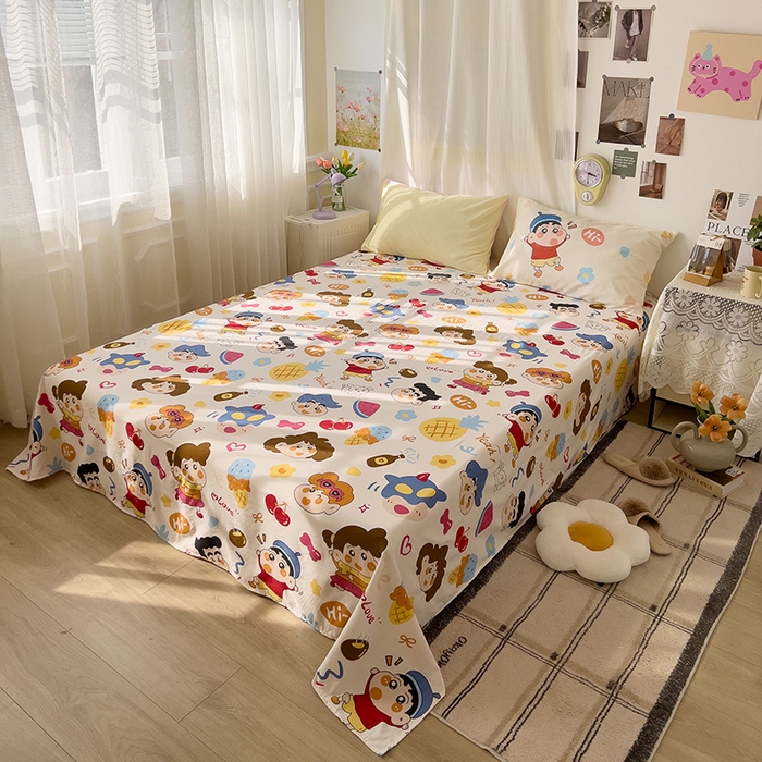 91家纺网 家纺一手货源 找家纺 一霖家纺 2025新款2025新款高克重云朵棉数码印花＋毛巾绣四件套新新与葵葵