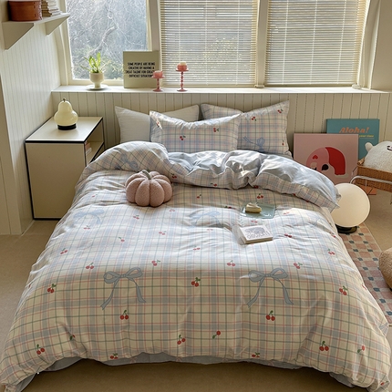 麦伦家居 2025新品 全棉卡通小清新跑量款系列四件套 樱桃乐园