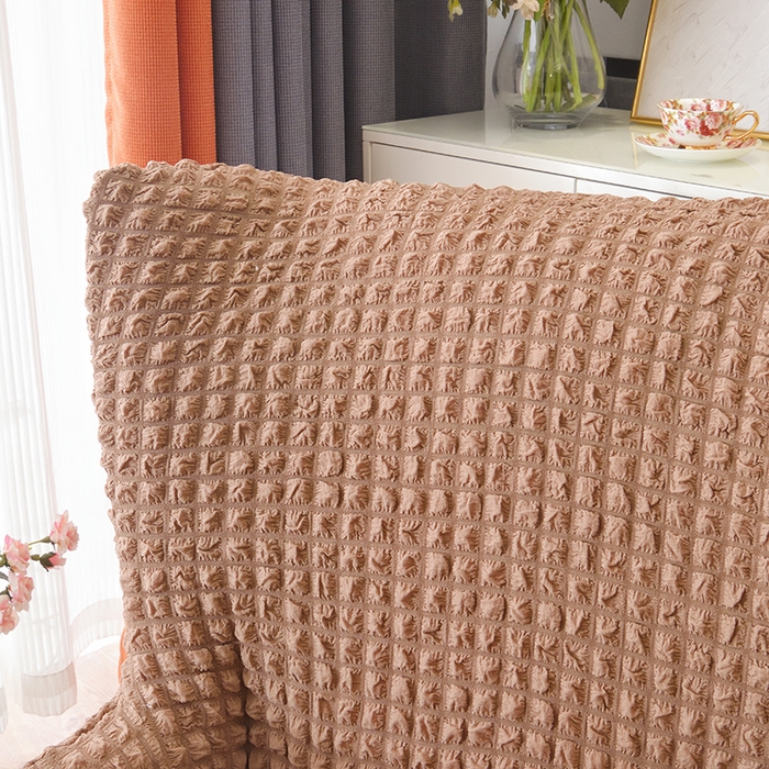 91家纺网 家纺一手货源 找家纺 启博家纺 2025新款泡泡纱小号老虎椅套(长50*57宽55*65高50*57) 驼色