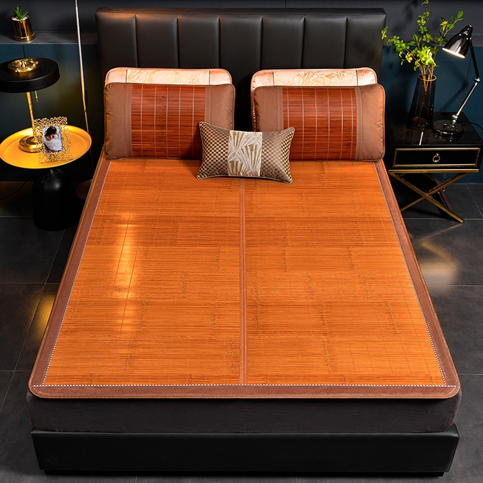 91家纺网 家纺一手货源 找家纺 苏迪凉席竹席2025新款竹席凉席冰丝席碳化双面印花藤草席 4.0碳化席