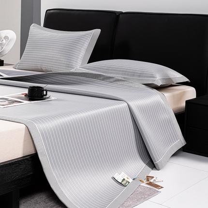 小牛席业 2025新款新款无印风纯色凉感冰丝席系列-床席款 灰色