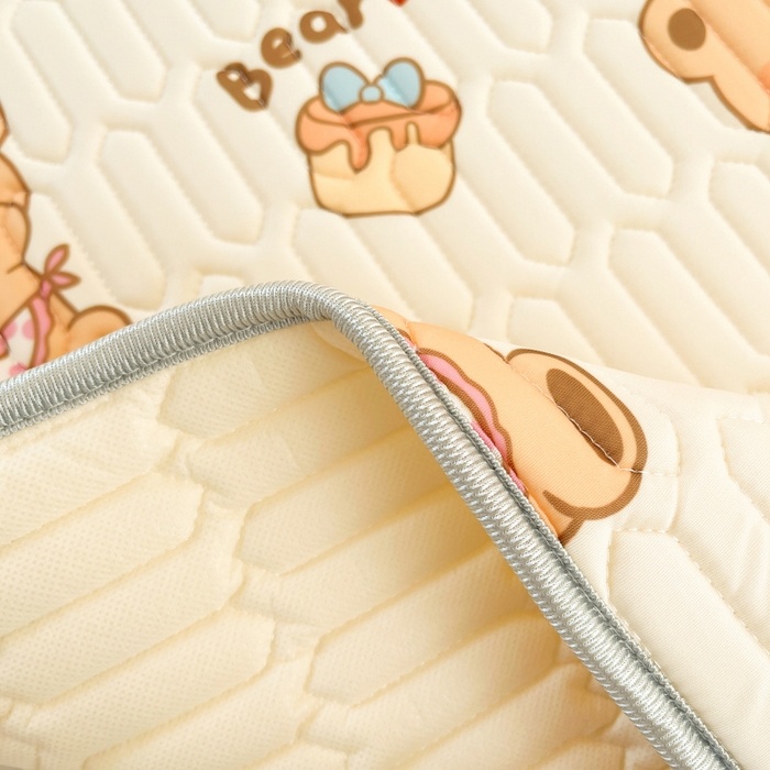 91家纺网 家纺一手货源 找家纺 川悦生活 2025新款小阪凉感丝印花凉席 奶芙熊