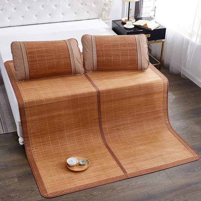 91家纺网 家纺一手货源 找家纺 苏迪凉席竹席2025新款竹席凉席冰丝席碳化双面印花藤草席 3.2碳化席