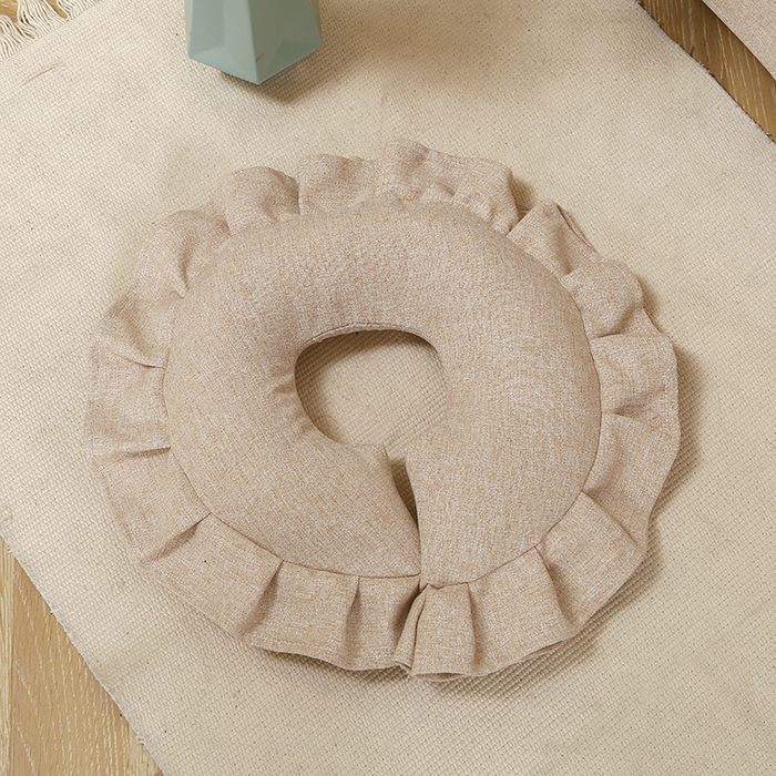 91家纺网 家纺一手货源 找家纺 芙怡 2025春夏新款8023款棉麻绒贴花美 容床罩-花漾系列 花漾-米黄