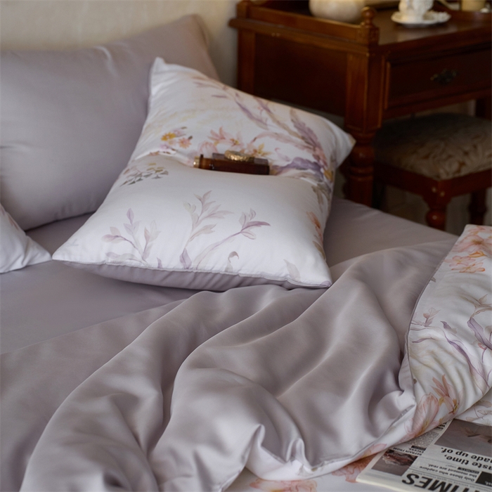 91家纺网 家纺一手货源 找家纺 时年家纺 2025新款莱赛尔天丝印花系列四件套烟花间